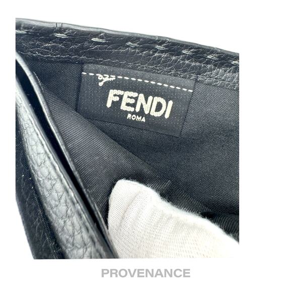 🔴 Fendi Selleria Bifold Wallet - Grey Roman Leather - Picture 9 of 10